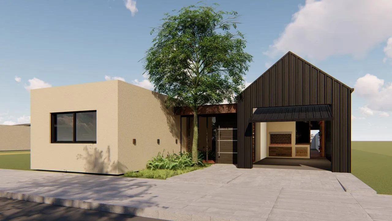 Casa contenedor de 60 m2, fachada