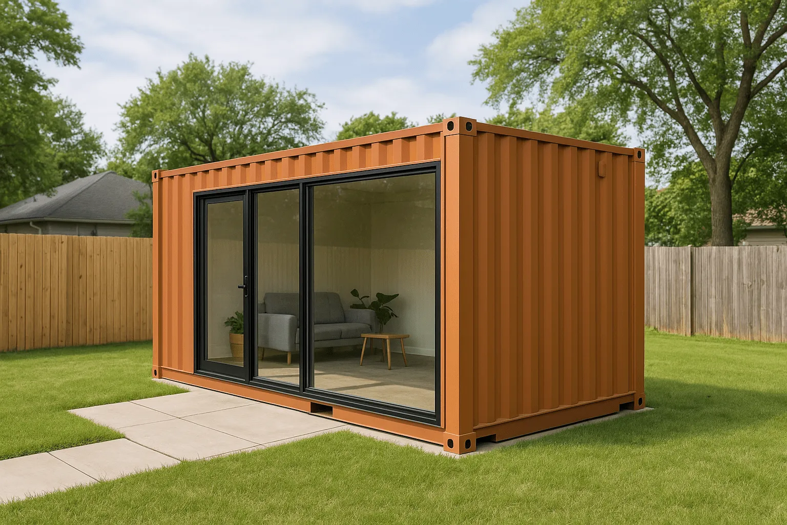 Casa contenedor de 15 m2 hecha con un contenedor de 20 pies